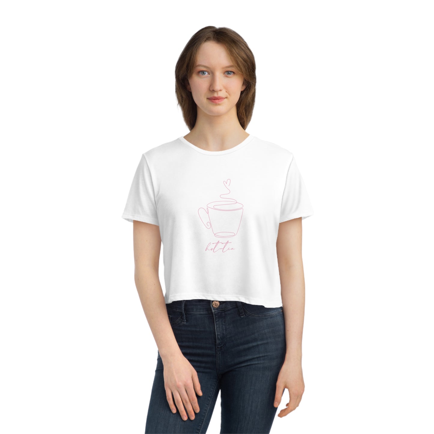 Women's Flowy "Hot-tea" Cropped Tee