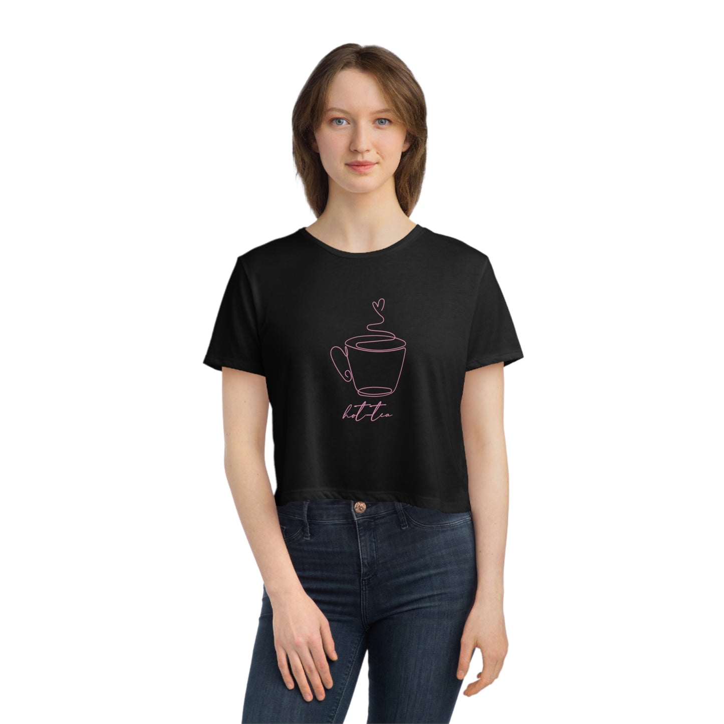 Women's Flowy "Hot-tea" Cropped Tee