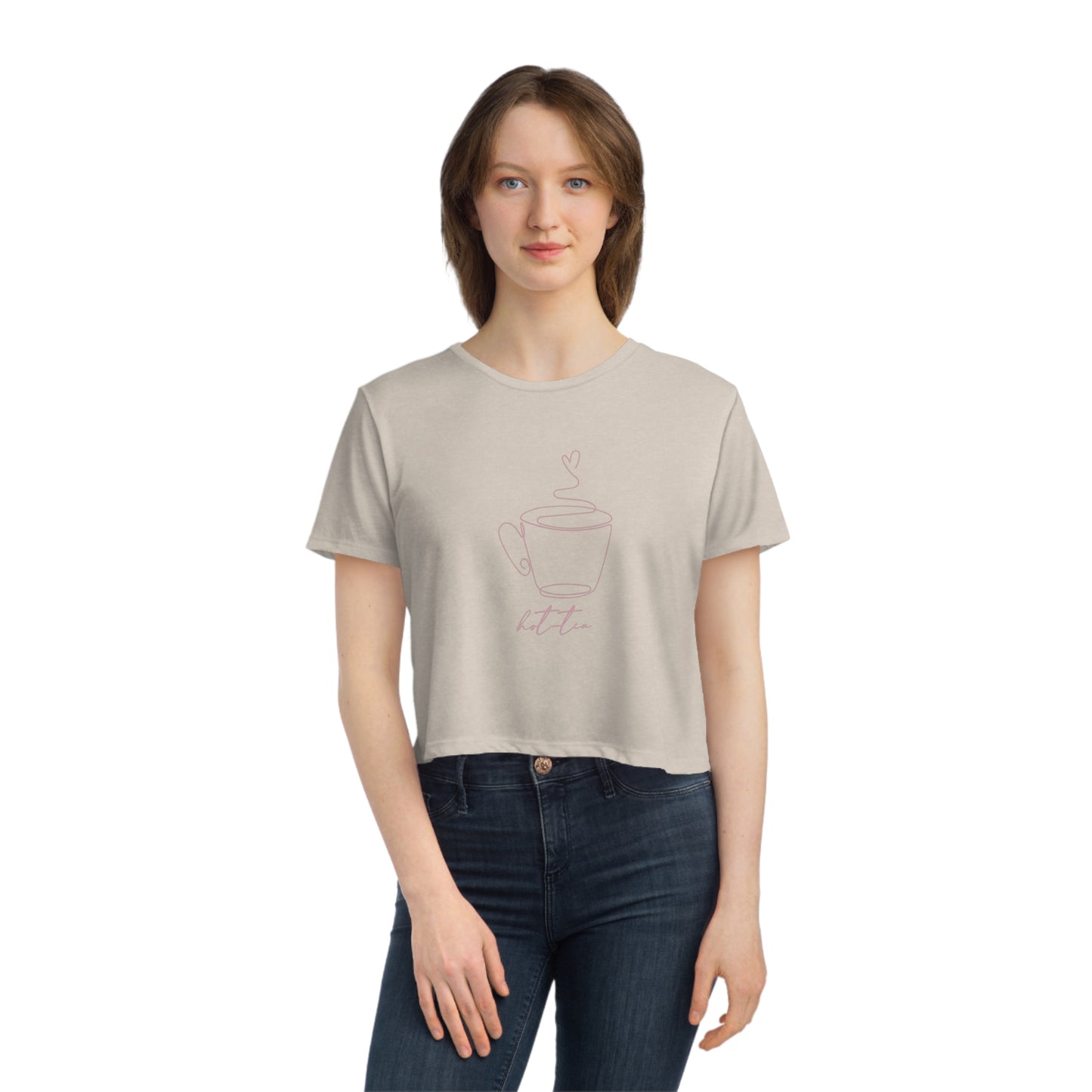 Women's Flowy "Hot-tea" Cropped Tee